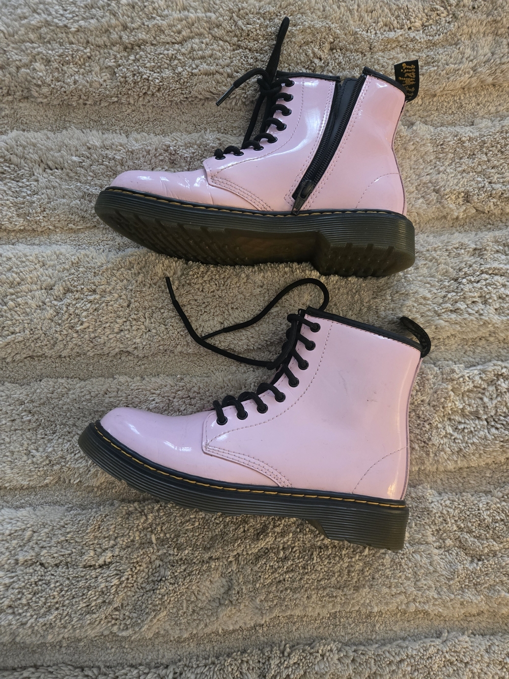Dr. Martens Pink Patent Kids Lace-Up & Side-Zip Boots